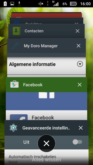 Selecteer Alles wissen om alle actieve apps te sluiten