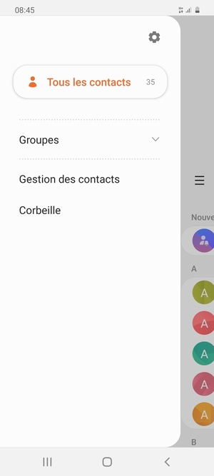 Sélectionnez Gestion des contacts