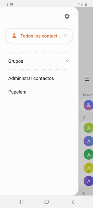Seleccione Administrar contactos