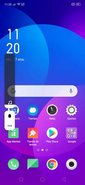 Seleccione Sonido para cambiar el modo de vibración