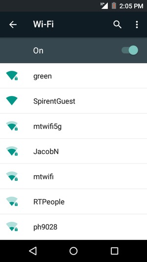 Select the wireless network you want to connect to