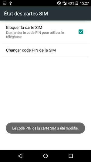 Votre code PIN de la carte SIM a été modifié