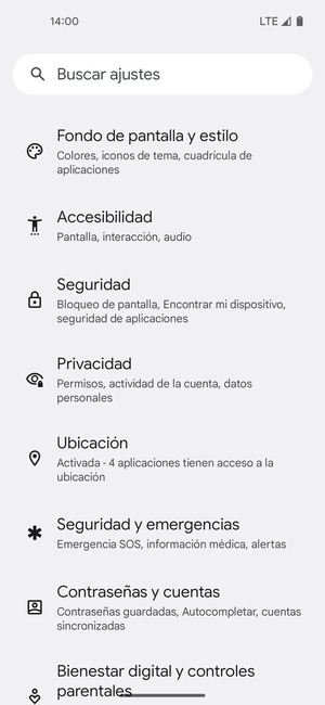 Desplácese y seleccione Ubicación