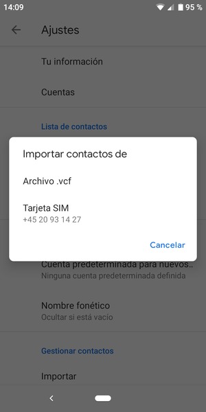 Seleccione Tarjeta SIM