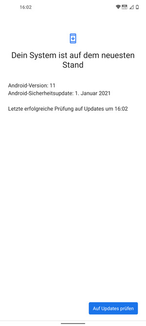 Falls Ihr Handy aktualisiert ist, wird Ihnen der folgende Bildschirm angezeigt