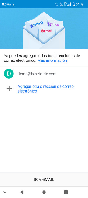 Seleccione IR A GMAIL