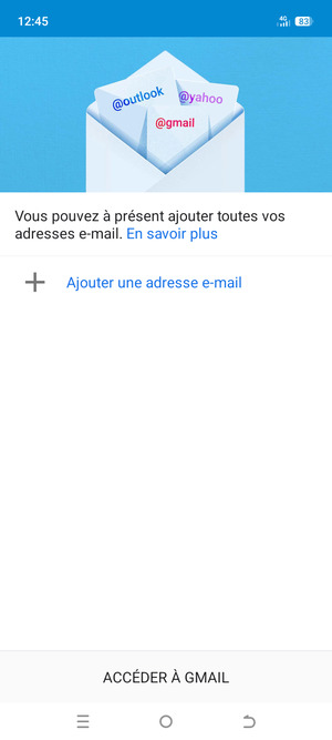 Sélectionnez Ajouter une adresse e-mail