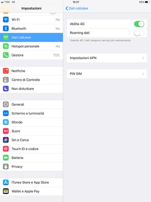 Seleziona PIN SIM