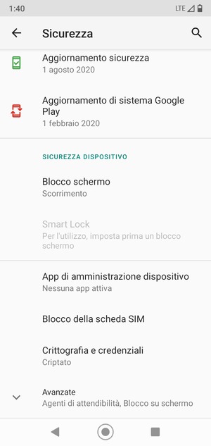 Scorri e seleziona Blocco della scheda SIM