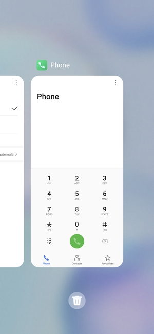 Select the Delete  icon to close all running apps