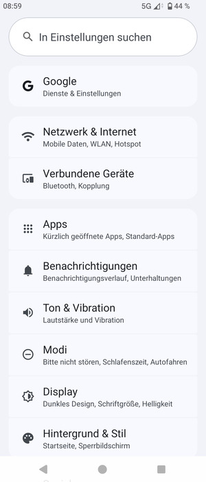 Wählen Sie Netzwerk & Internet