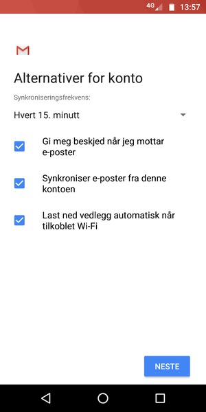 Velg NESTE