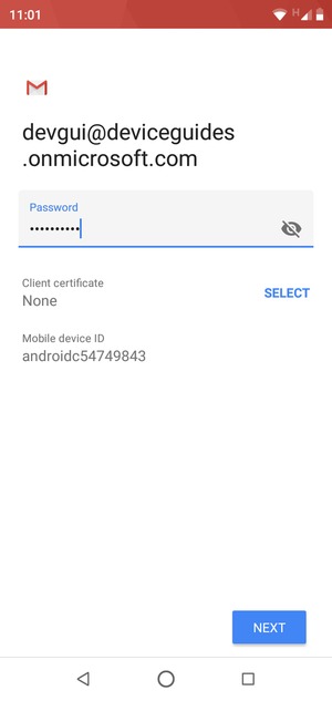 Enter your password and select NEXT