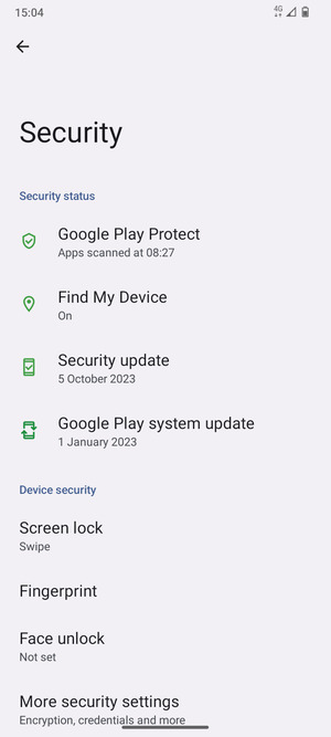 Select Screen lock