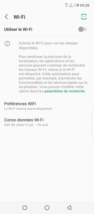Activer le Wi-Fi