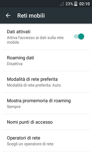Seleziona Nomi punti di accesso