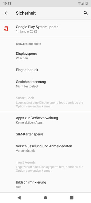 Scrollen Sie und wählen Sie SIM-Kartensperre