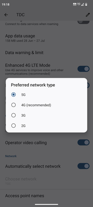 Select your preferred option