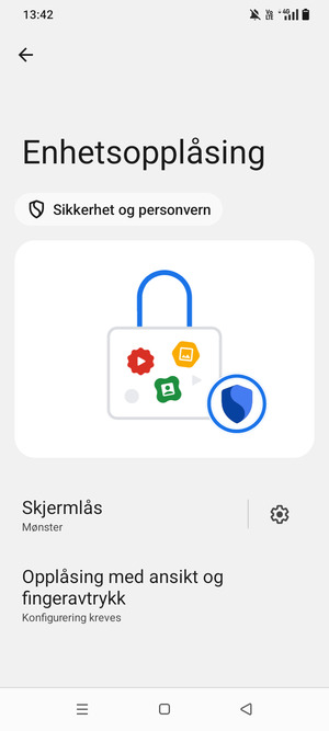Telefonen din er nå sikret med en skjermlås