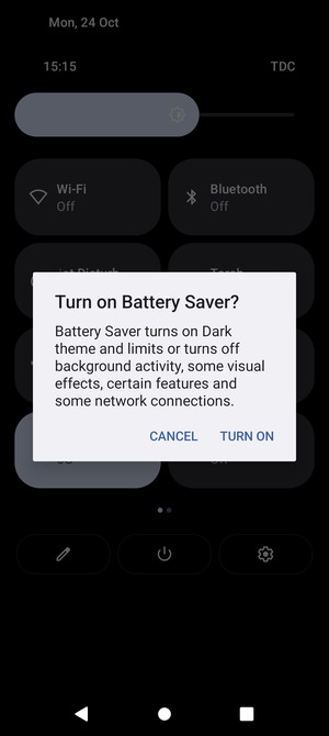 Select TURN ON