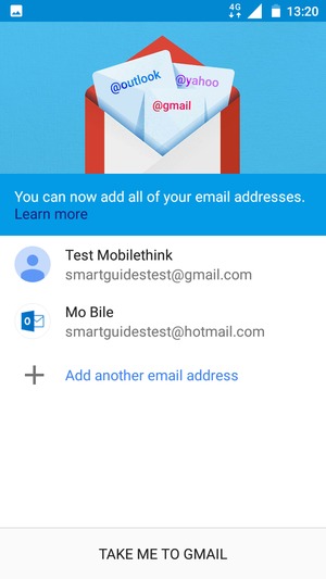 Select TAKE ME TO GMAIL