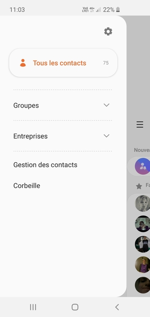 Sélectionnez Gestion des contacts