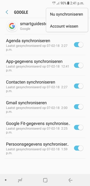 Selecteer Nu synchroniseren