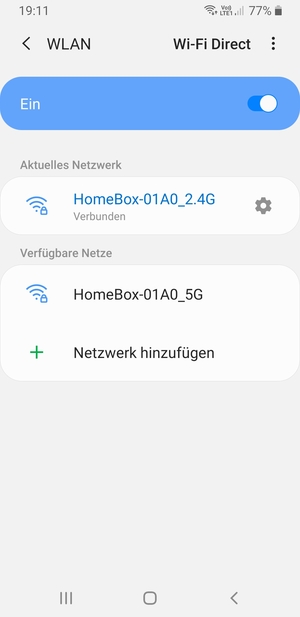 Sie sind nun mit dem WLAN-Netzwerk verbunden