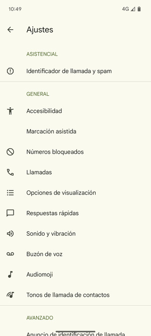 Seleccione Buzón de voz