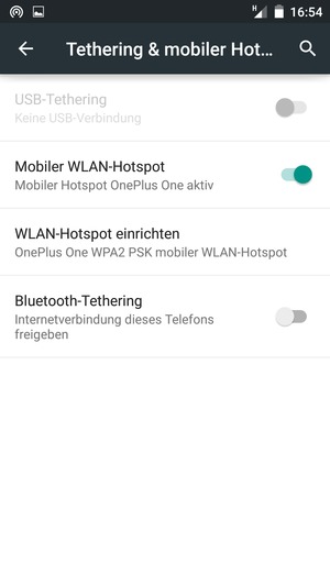 Ihr Handy ist jetzt für die Verwendung als Modem eingerichtet