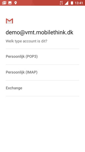 Selecteer Persoonlijk (POP3) of Persoonlijk (IMAP)