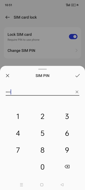 Enter Current SIM PIN and select OK