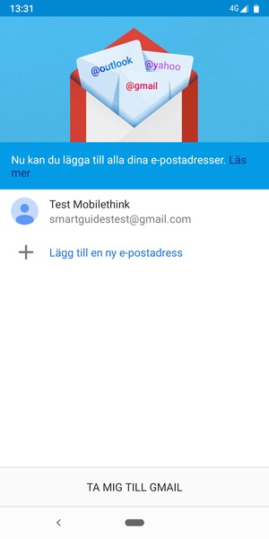 Välj TA MIG TILL GMAIL