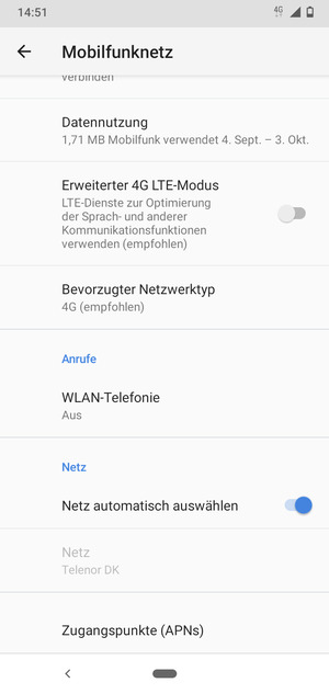 Scrollen Sie und wählen Sie Zugangspunkte (APNs)