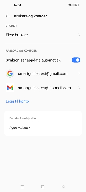 Velg din Google-konto