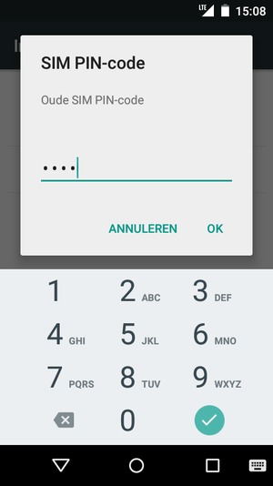 Voer uw Oude SIM PIN-code in en selecteer OK