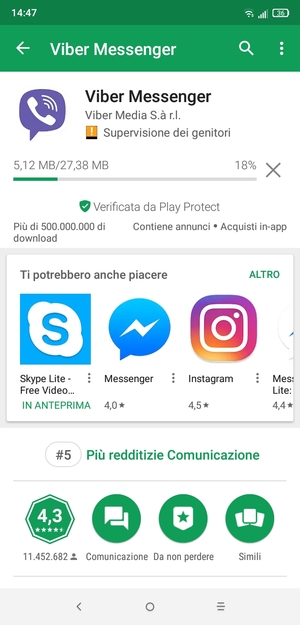 Attendi il completamento del processo di installazione