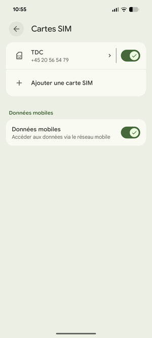 Sélectionnez Ajouter une carte SIM