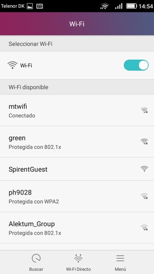 Ahora está conectado a la red Wi-Fi