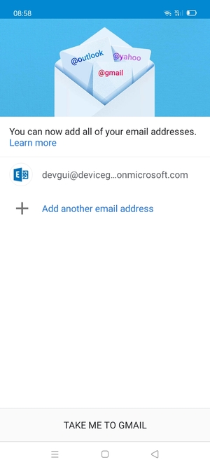 Select TAKE ME TO GMAIL