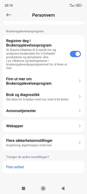 Bla til og velg Flere sikkerhetsinnstillinger