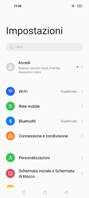 Seleziona Wi-Fi