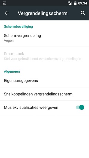 Selecteer Schermvergrendeling