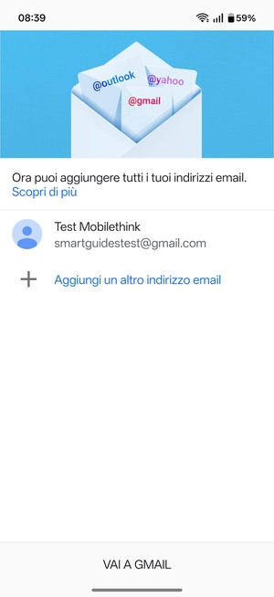 Seleziona VAI A GMAIL