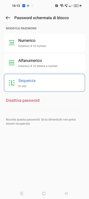 Il tuo telefono è ora protetto dal blocco schermo