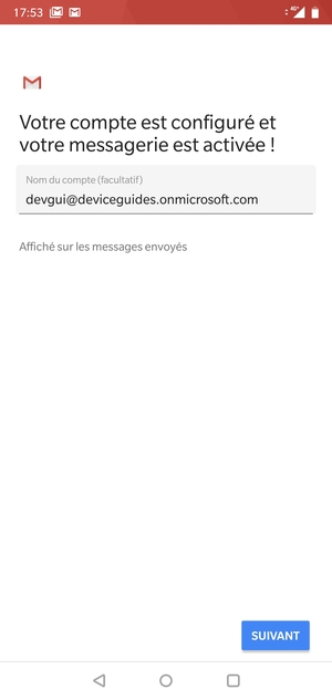 Donnez un nom à votre compte et sélectionnez SUIVANT