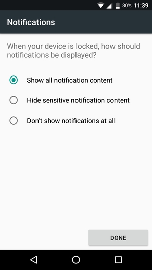 Select your preferred option and select DONE