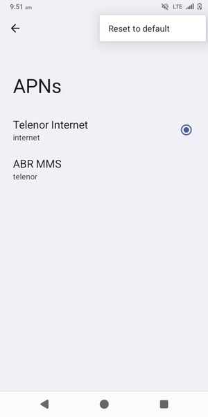 Select Reset to default