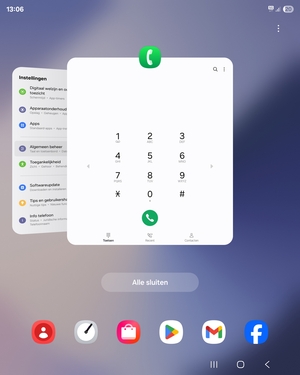 Selecteer Alle sluiten om alle actieve apps te sluiten