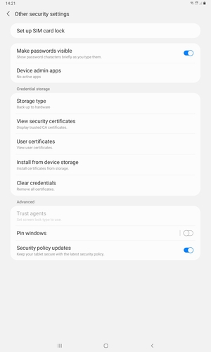 Select Set up SIM card lock